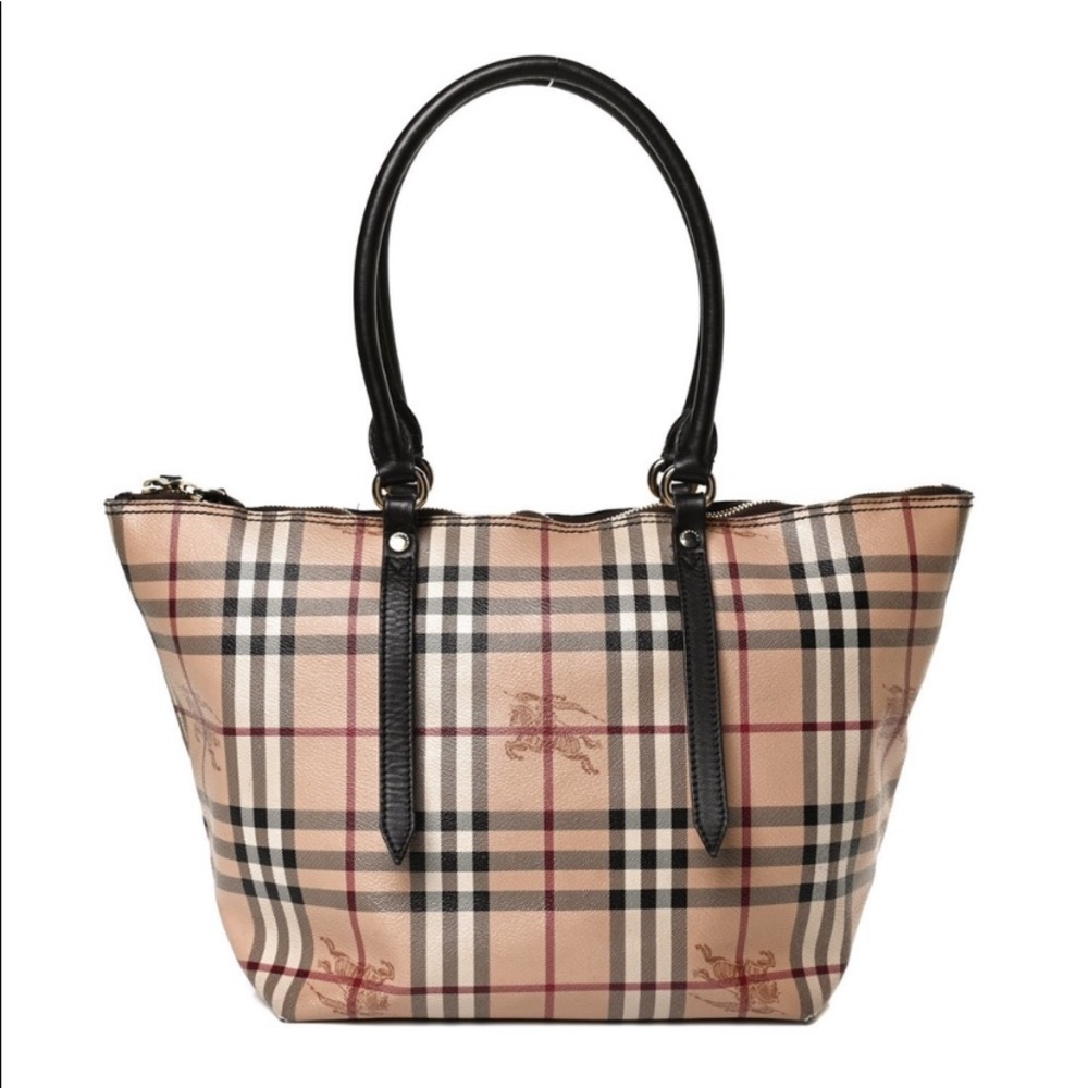 Burberry Haymarket Small Salisbury Tote Chocolate - Picture 3 of 9